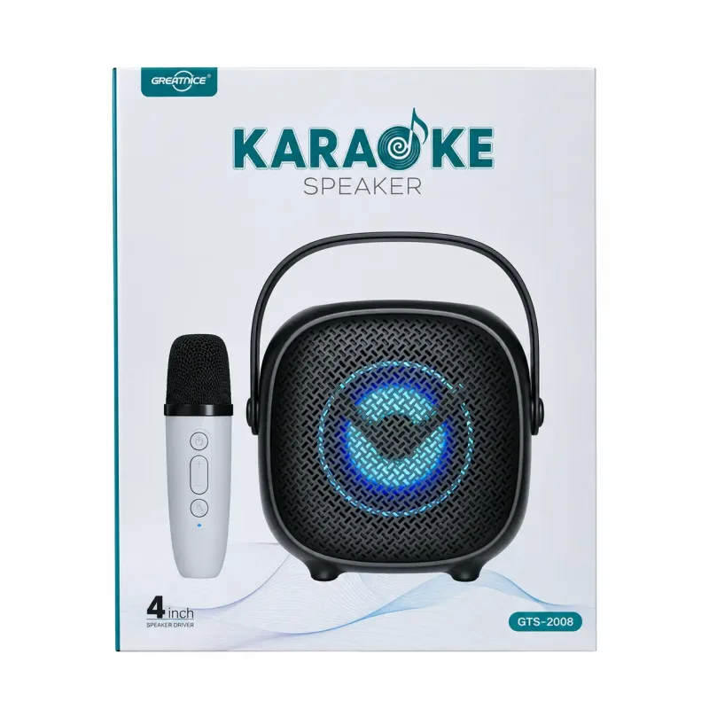 GTS-2008 Portable 4”  Bluetooth Speaker with Wireless Microphone image 1