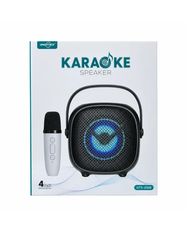 GTS-2008 Portable 4”  Bluetooth Speaker with Wireless Microphone